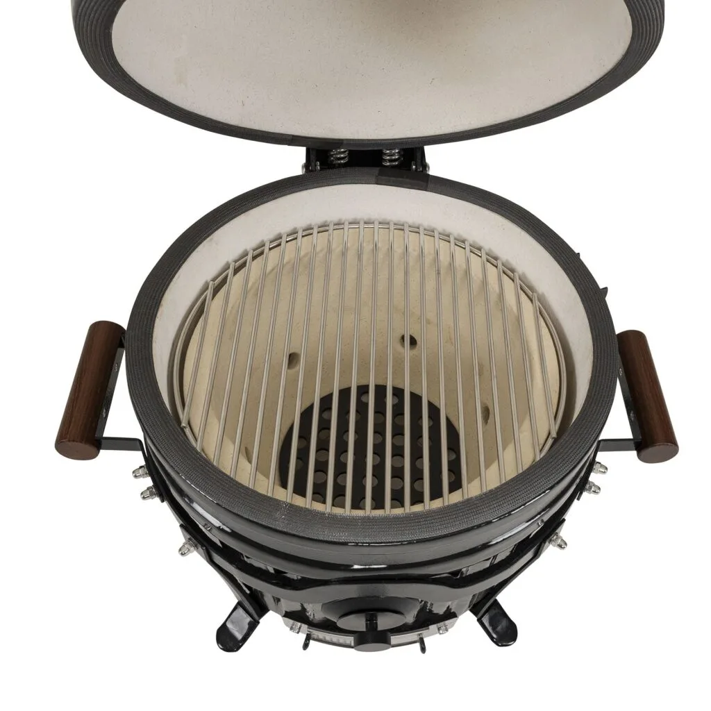 Interior view of Kamado Sumo Icon Junior-12 ceramic grill