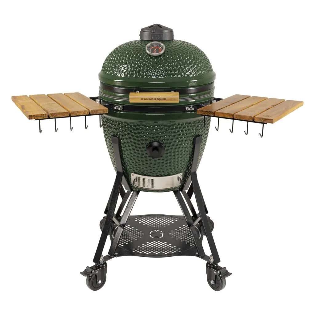 Kamado Sumo Classic Large Green Ceramic Grill with Side Tables
