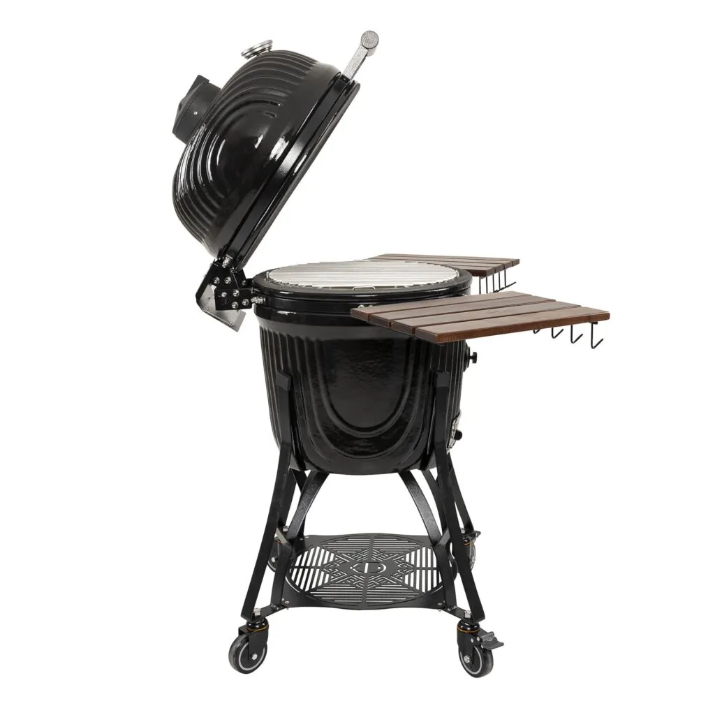 Kamado Sumo large ceramic grill with open lid