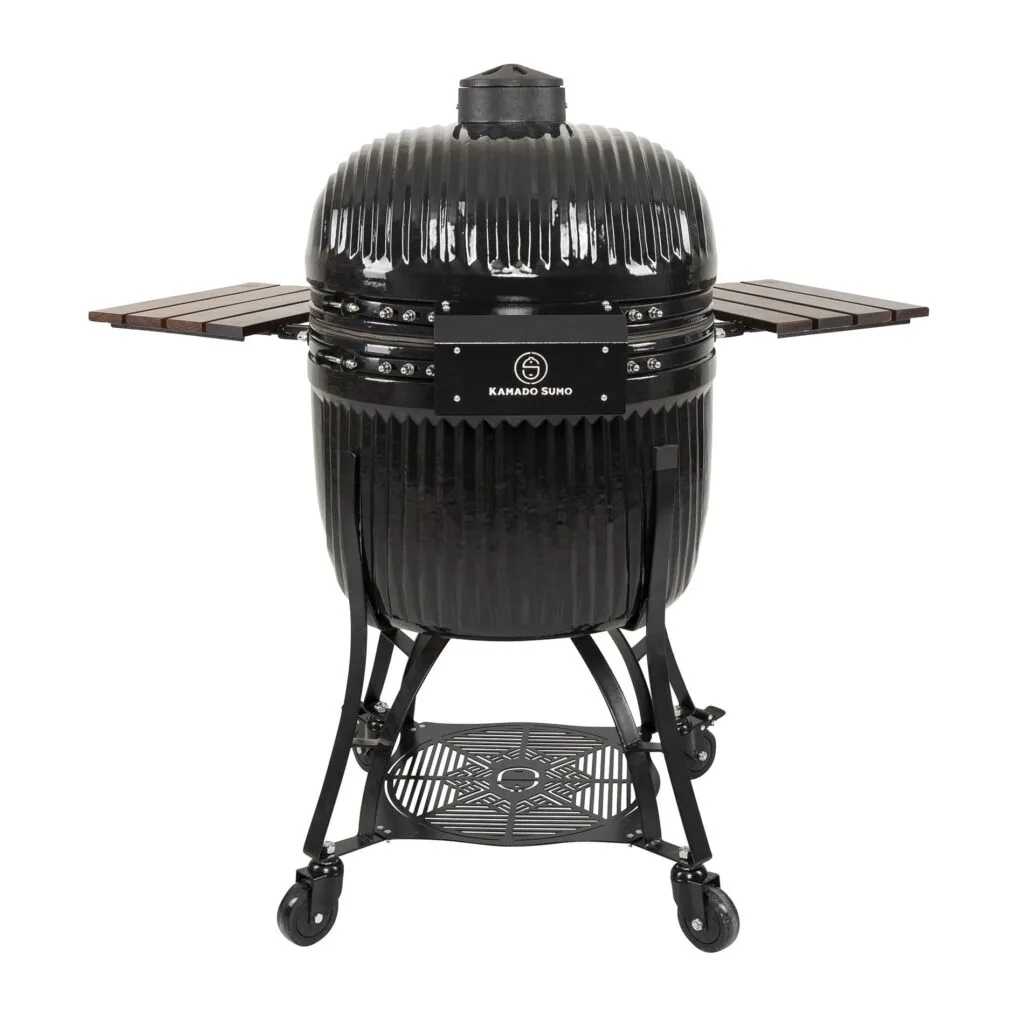 Parrilla de carbón cerámica Kamado Sumo Maxi-9 con estantes laterales