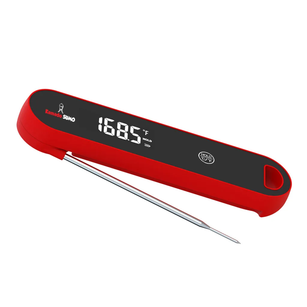 Kamado Sumo digital thermometer displaying temperature
