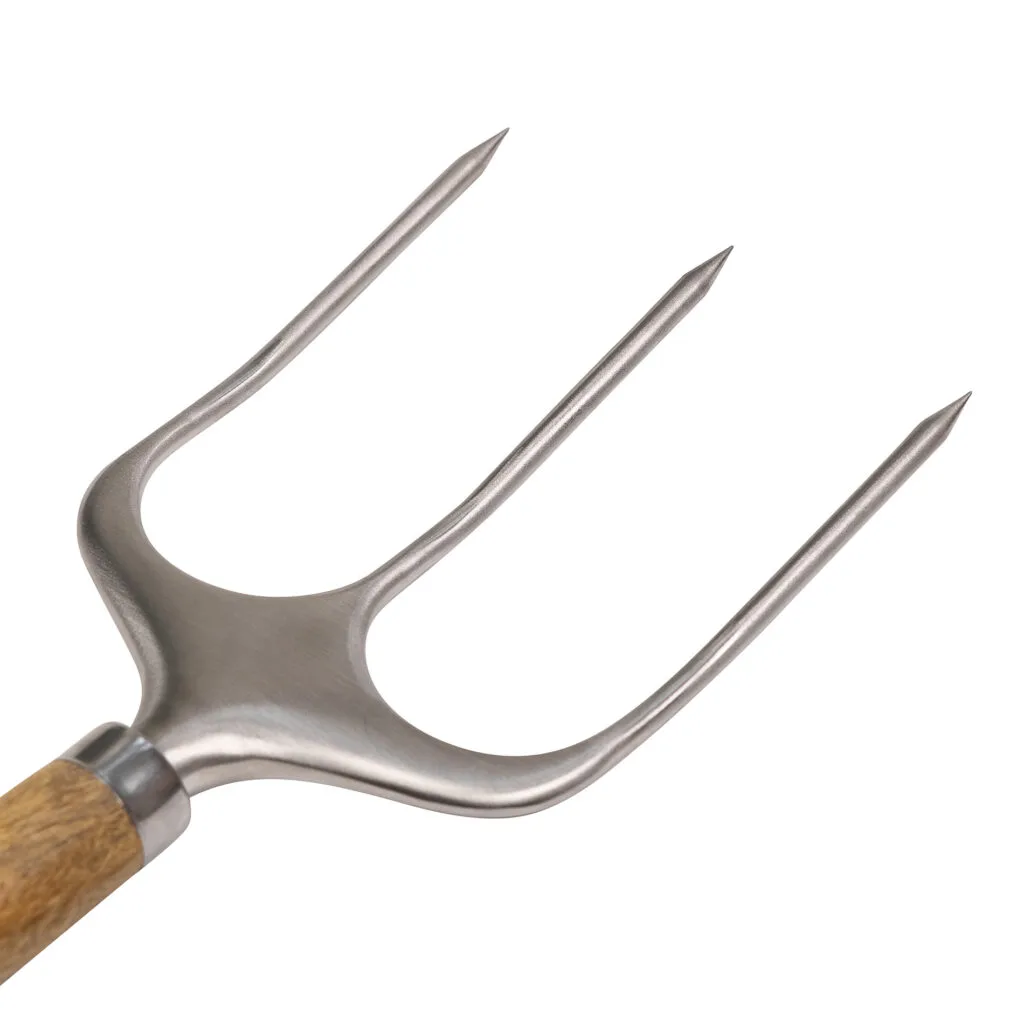 Stainless steel meat fork with wooden handle