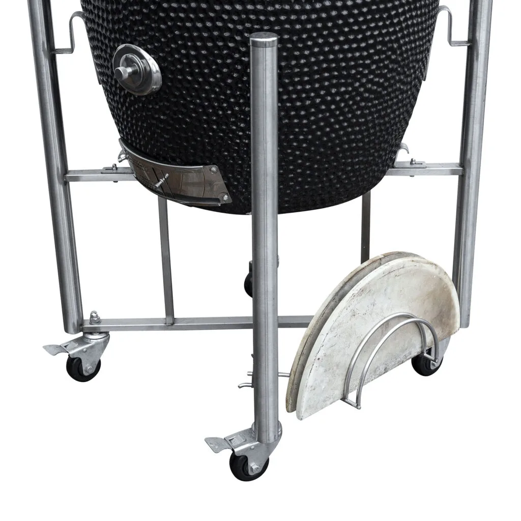 Kamado Sumo ceramic grill accessory holder with stone shelves