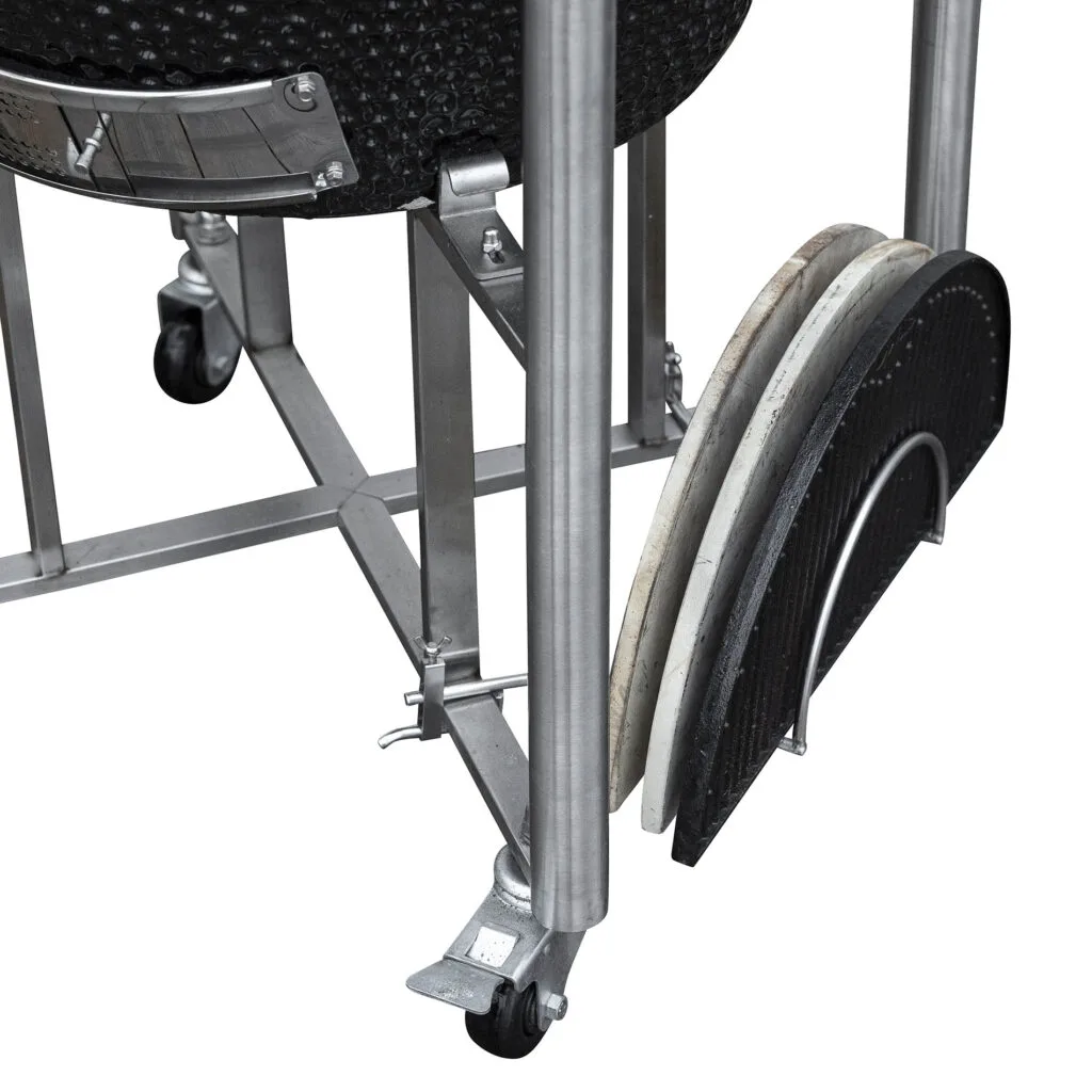 Kamado Sumo ceramic grill accessory holder with wheels