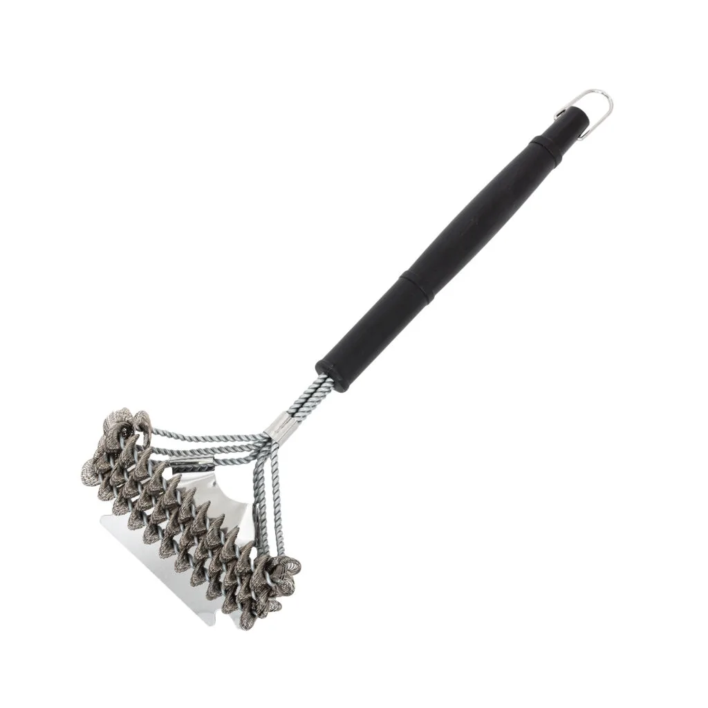 Durable grill scraper brush with stainless steel bristles